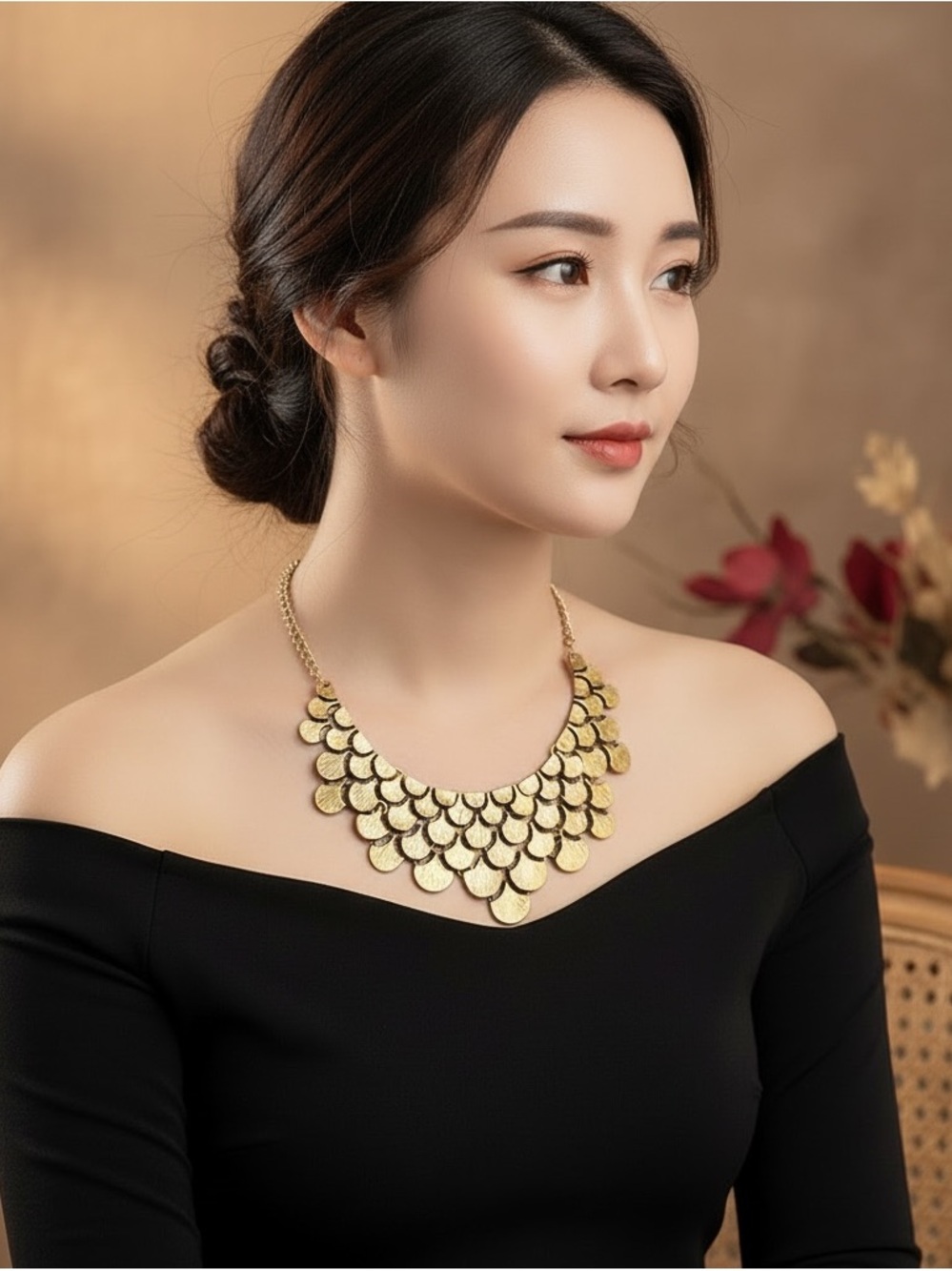 💖 Emery Rose Leaf Shaped Metal Decor Necklace